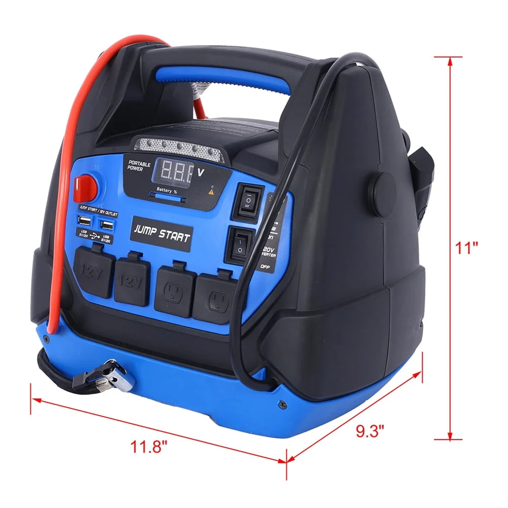 Juiluna Rechargeable Jump Starter 1800 Amp Battery Jump Starter With Air Compressor Car Tire Inflator For Gas Diesel Vehicles