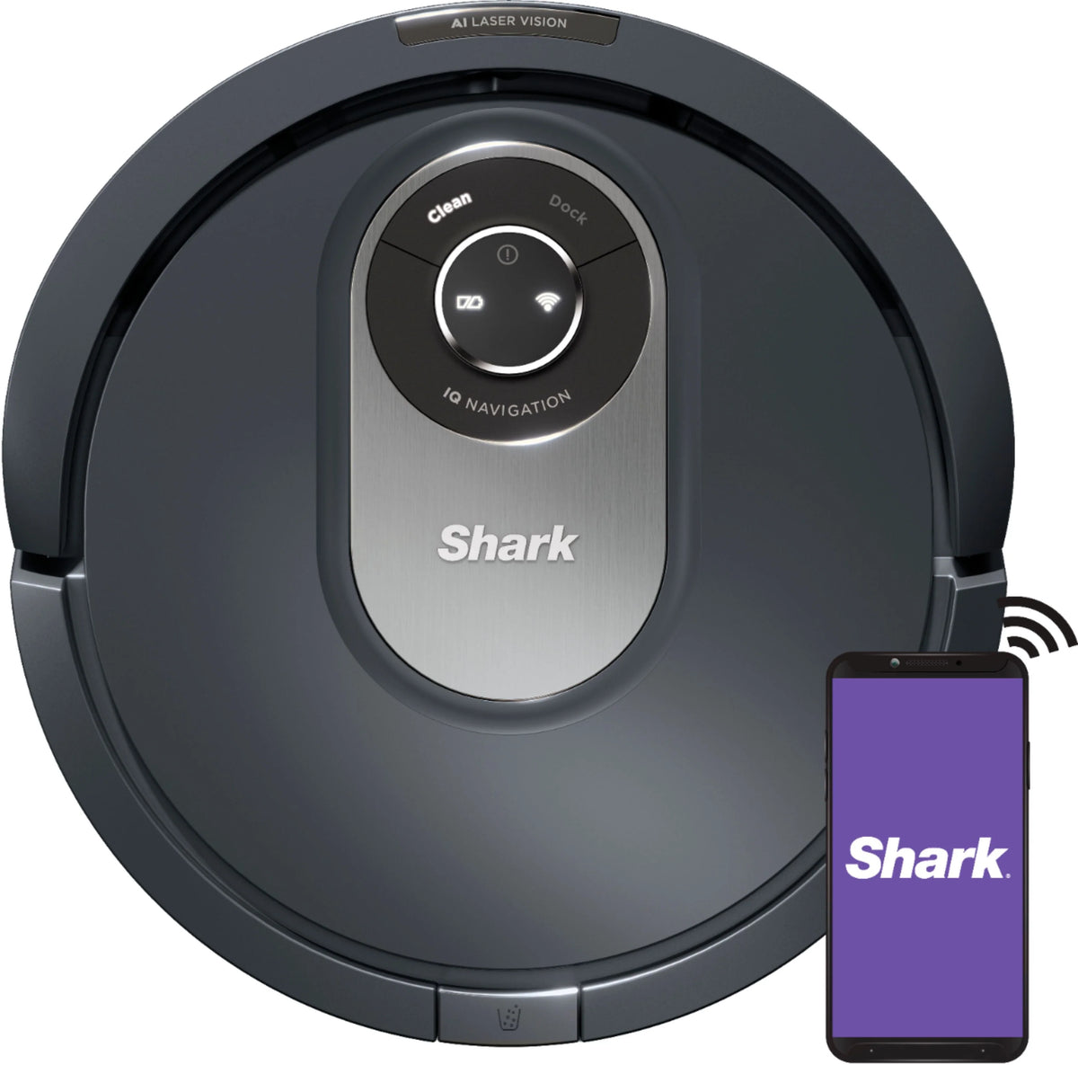 Shark - AI Robot Vacuum RV2001 with Self Cleaning Brushroll, Object Detection, Wi Fi - Gray