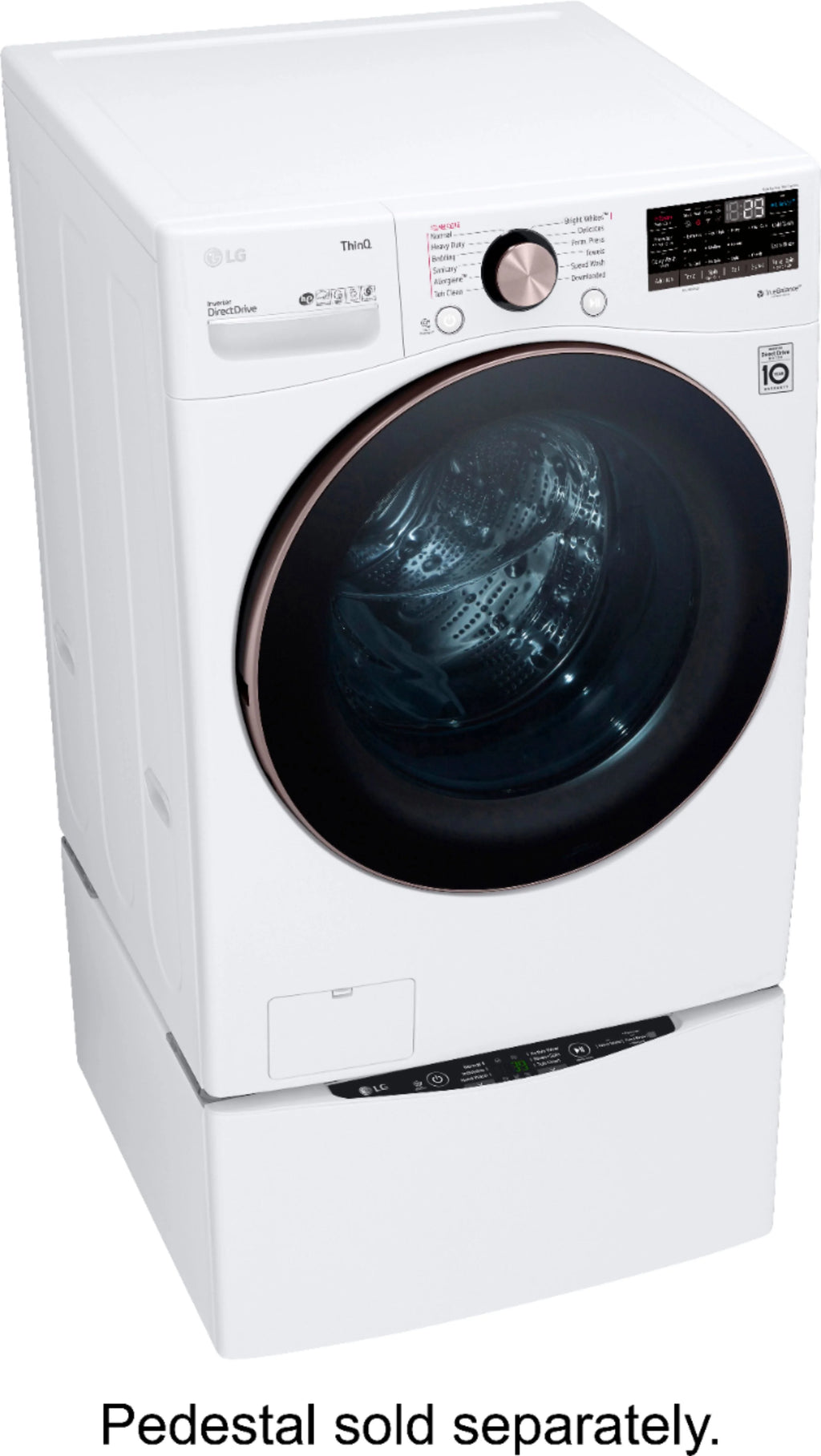 LG - 4.5 Cu. Ft. High-Efficiency Stackable Smart Front Load Washer with Steam and Built-In Intelligence - White
