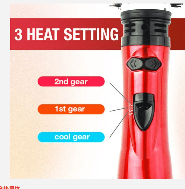 Hot Air Brush with Dual Rotating Interchangeable Heads and 3 Heat Settings, Ionic Finish