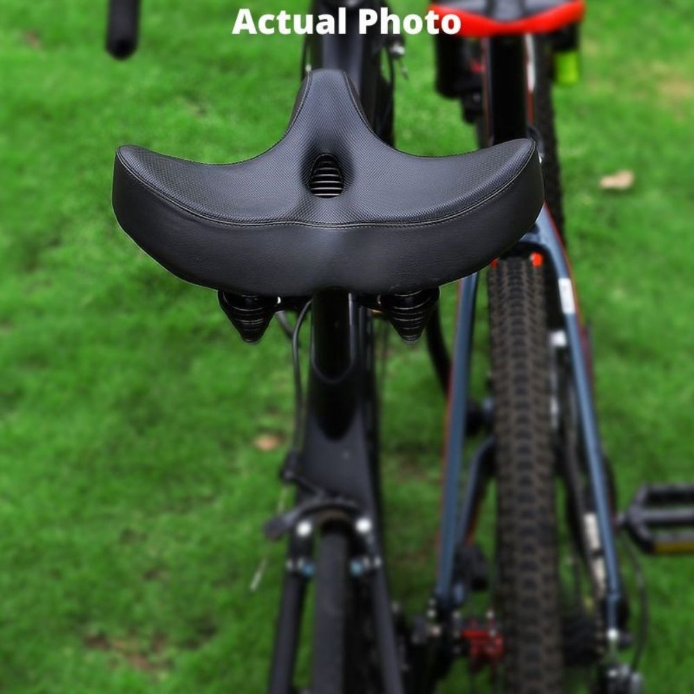 Oversized Bike Saddle with Dual Spring Suspension and Ventilated Foam  Cushion