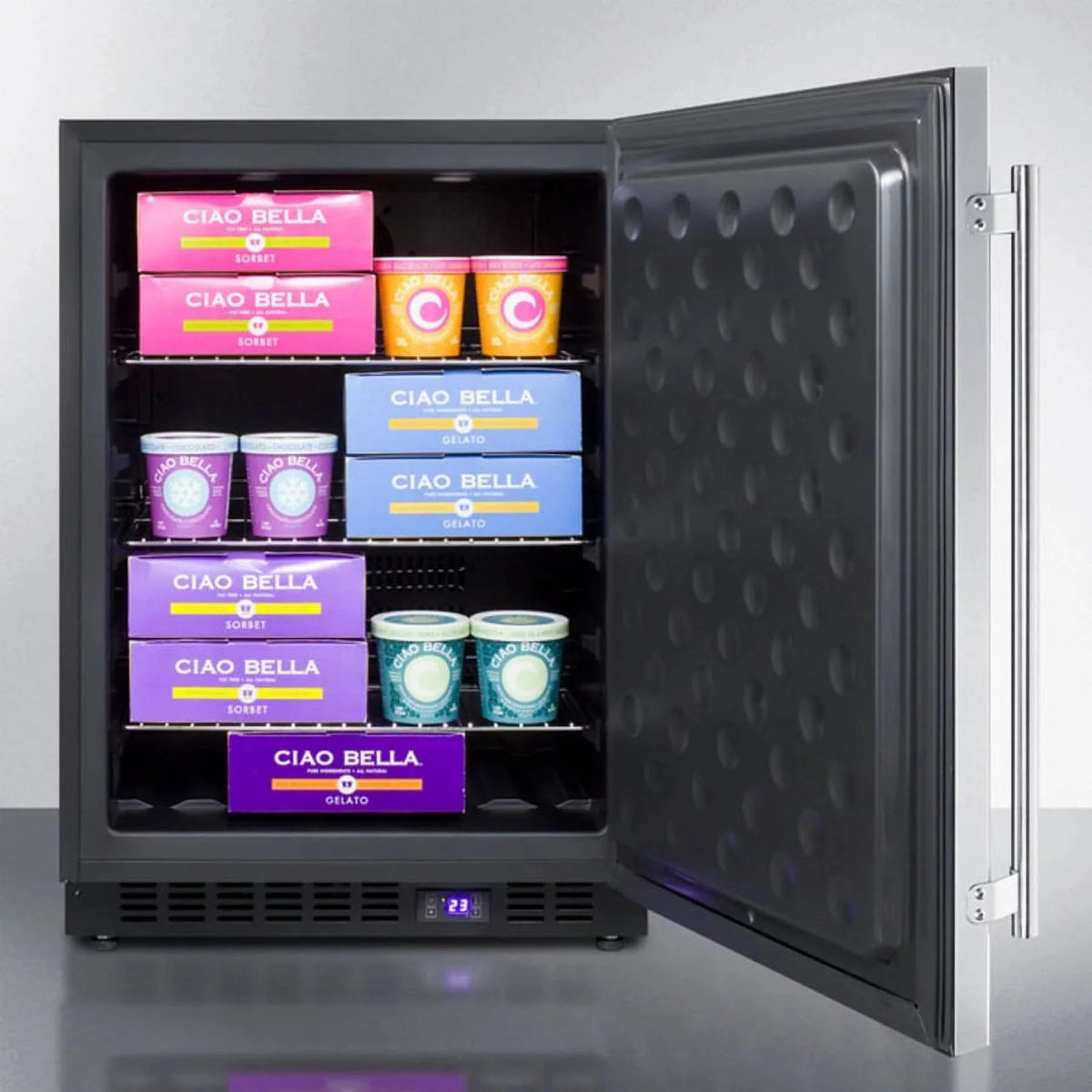 24 Wide Outdoor All-Freezer, Black Cabinet
