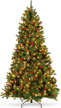 12ft Choice Products 4.5ft Pre-Lit Spruce Artificial Holiday Christmas Tree for Home, Office, Party Decoration w/ 200 Incandescent Lights, 763 Branch Tips, Easy Assembly, Metal Hinges & Foldable Base