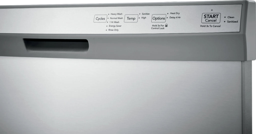 Frigidaire - 24 Front Control Tall Tub Built-In Dishwasher - Stainless steel