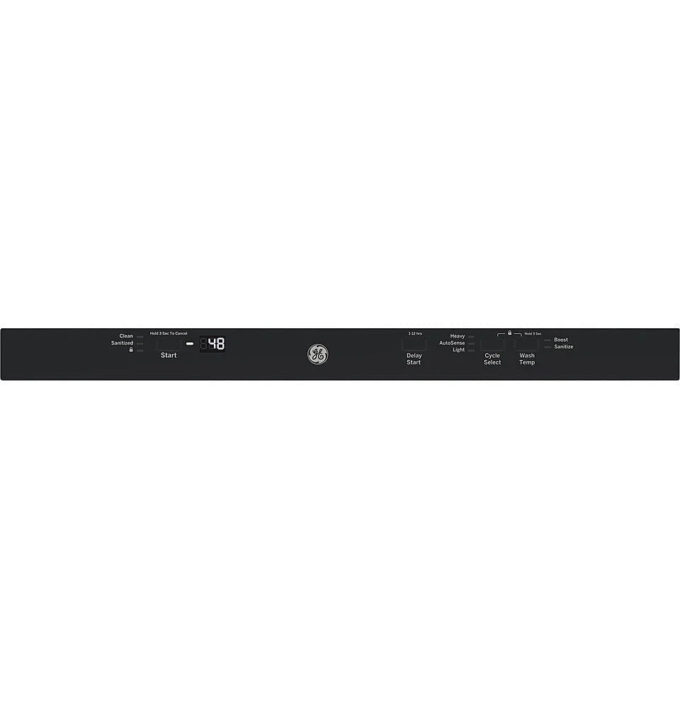 GE - 24 Top Control Built-In Dishwasher with Autosense Cycle, Piranha Food Disposer; 51 dBA - Black