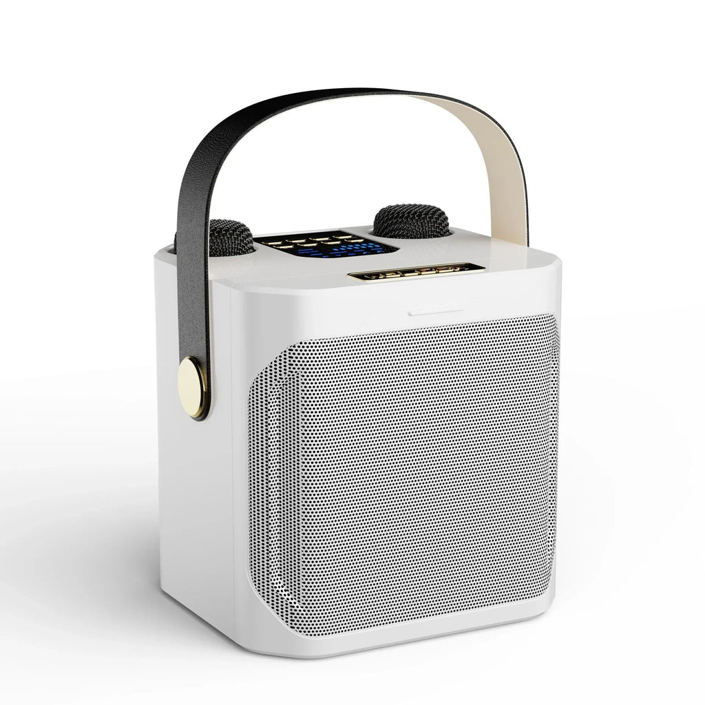 Portable Karaoke Speaker with Dual Microphone Inputs and 360° Sound, 8 Hour Battery