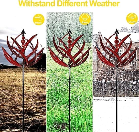 Metal Wind Spinner with Smooth Rotation Bearings for Outdoor  Gardens