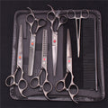 Pet Grooming Scissors Set with Straight Edge and Thinning Blades, Stainless Steel