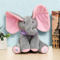 Interactive Elephant Plush Toy with Flapping Ears and Peek-a-Boo  Sounds