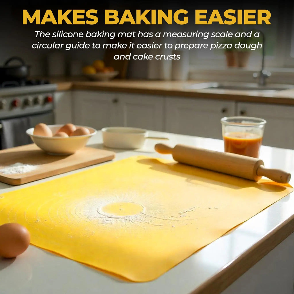 Large Silicone Baking Mat with Nonstick Surface and Heat Resistant Design, 22 x 15 inches