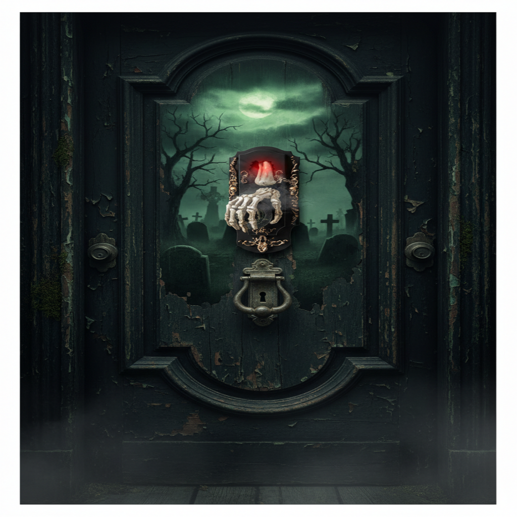 Motion Sensor Doorbell Prop with Sound and Light Effects for Halloween Decorations