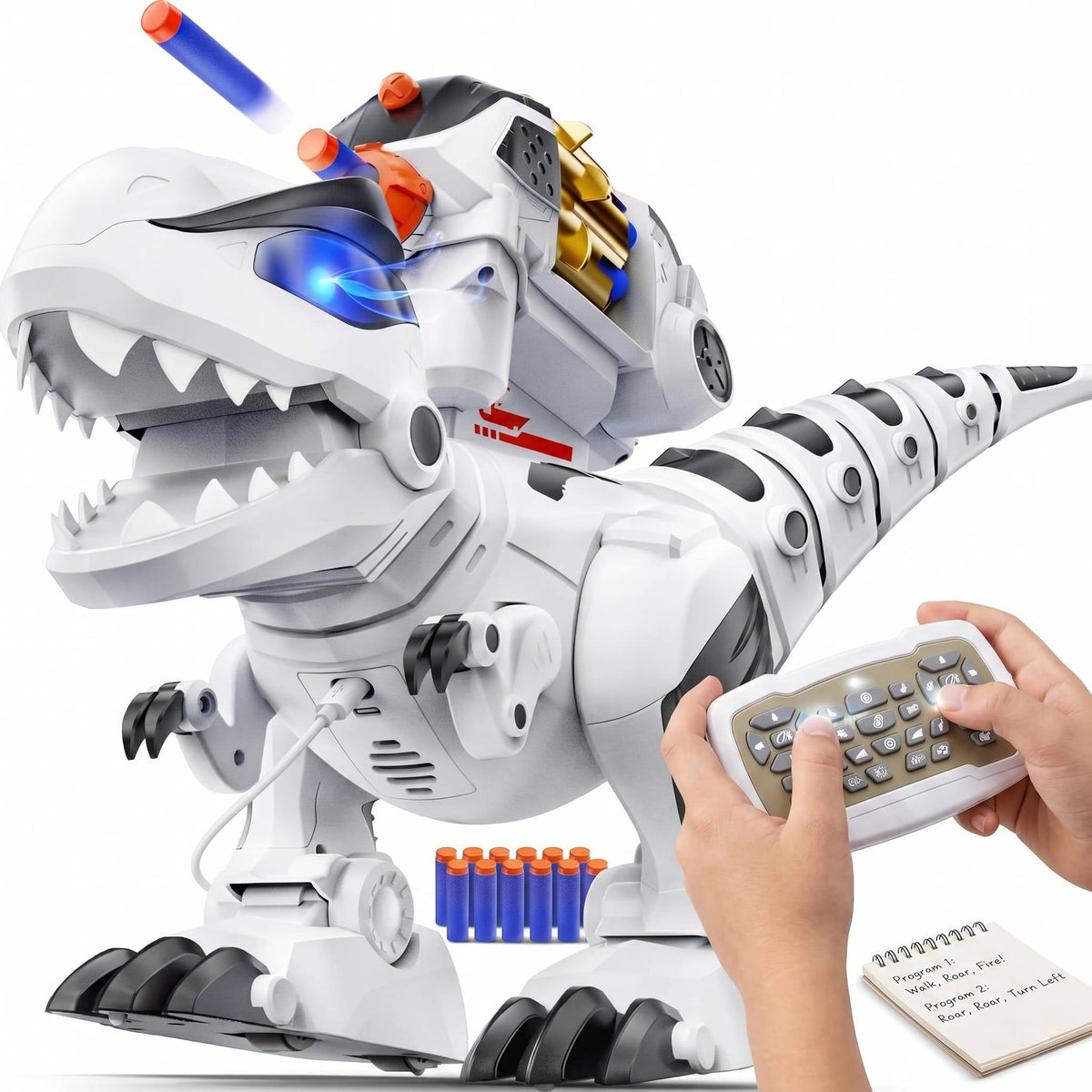 Programmable Interactive Dinosaur Toy with Sound Effects