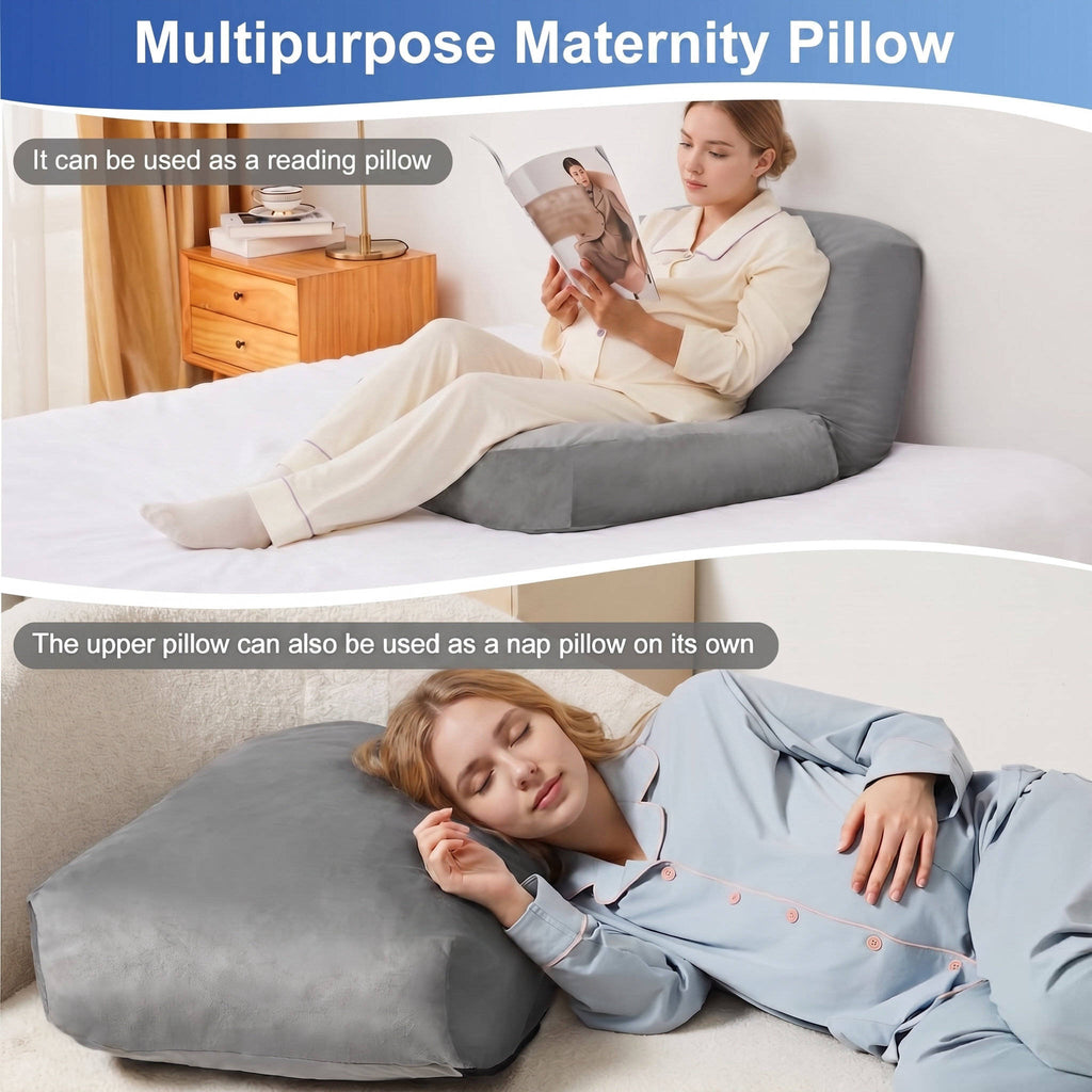 Pregnancy Pillow 44.5 Inch Full Body, Maternity Pillow, Removable Cover for Back Belly Hips Comfort