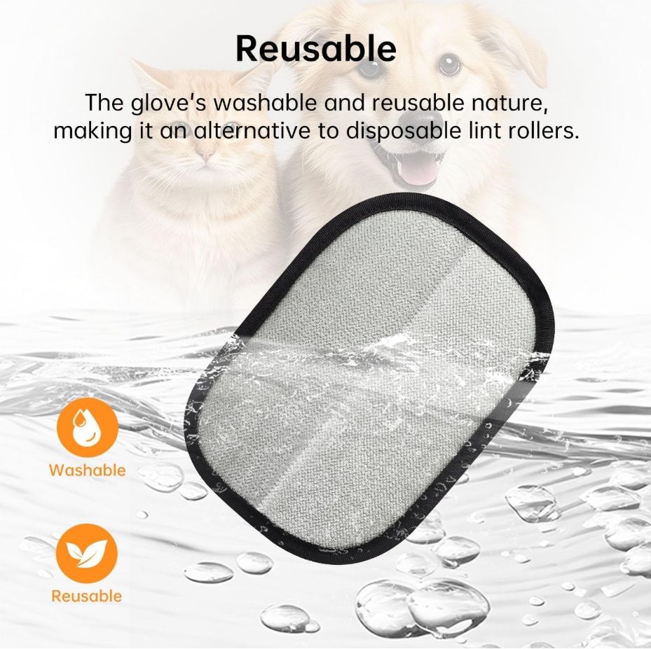 Pet Grooming Gloves with Double-Sided Texture and Washable  Design