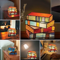 Mygametables Stained Glass Stacked Books Lamp