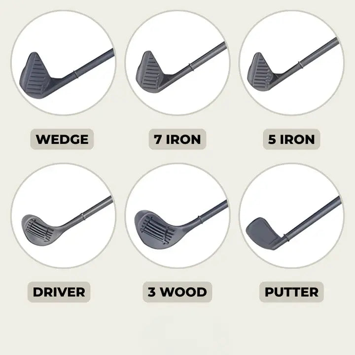 Indoor Mini Golf Set with 6 Clubs and Adjustable Course, Multiple Balls  Included