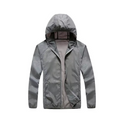 Outdoor Jacket with Adjustable Hood and Water Repellent Fabric for Men and Women