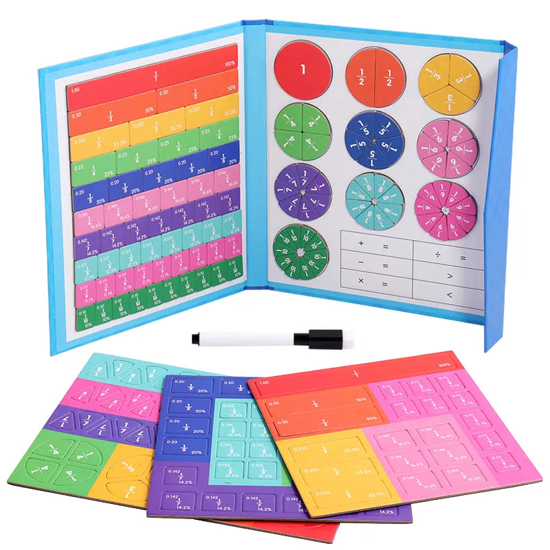 Magnetic Fraction Learning Book with Visual Models for  Kids