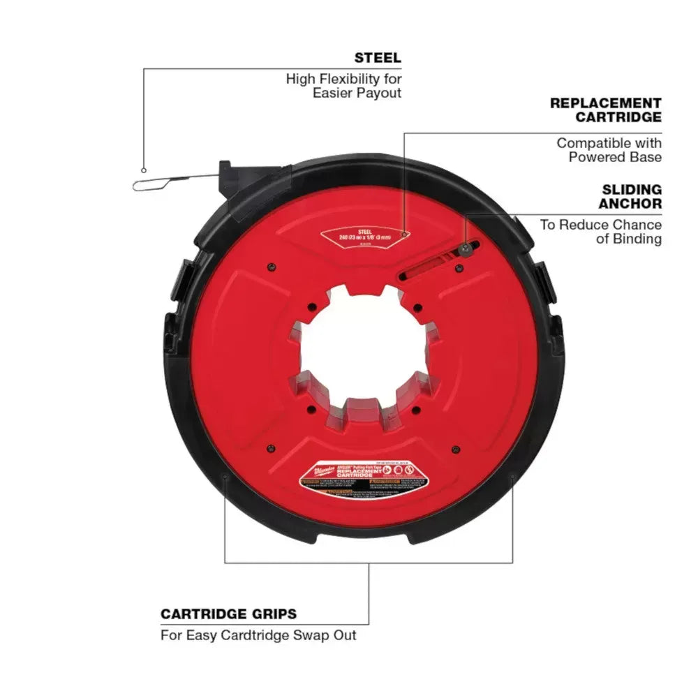Milwaukee 2873-20S240 M18 FUEL 18V Angler Pulling Fish Tape w/ 240' x 1/8 Steel