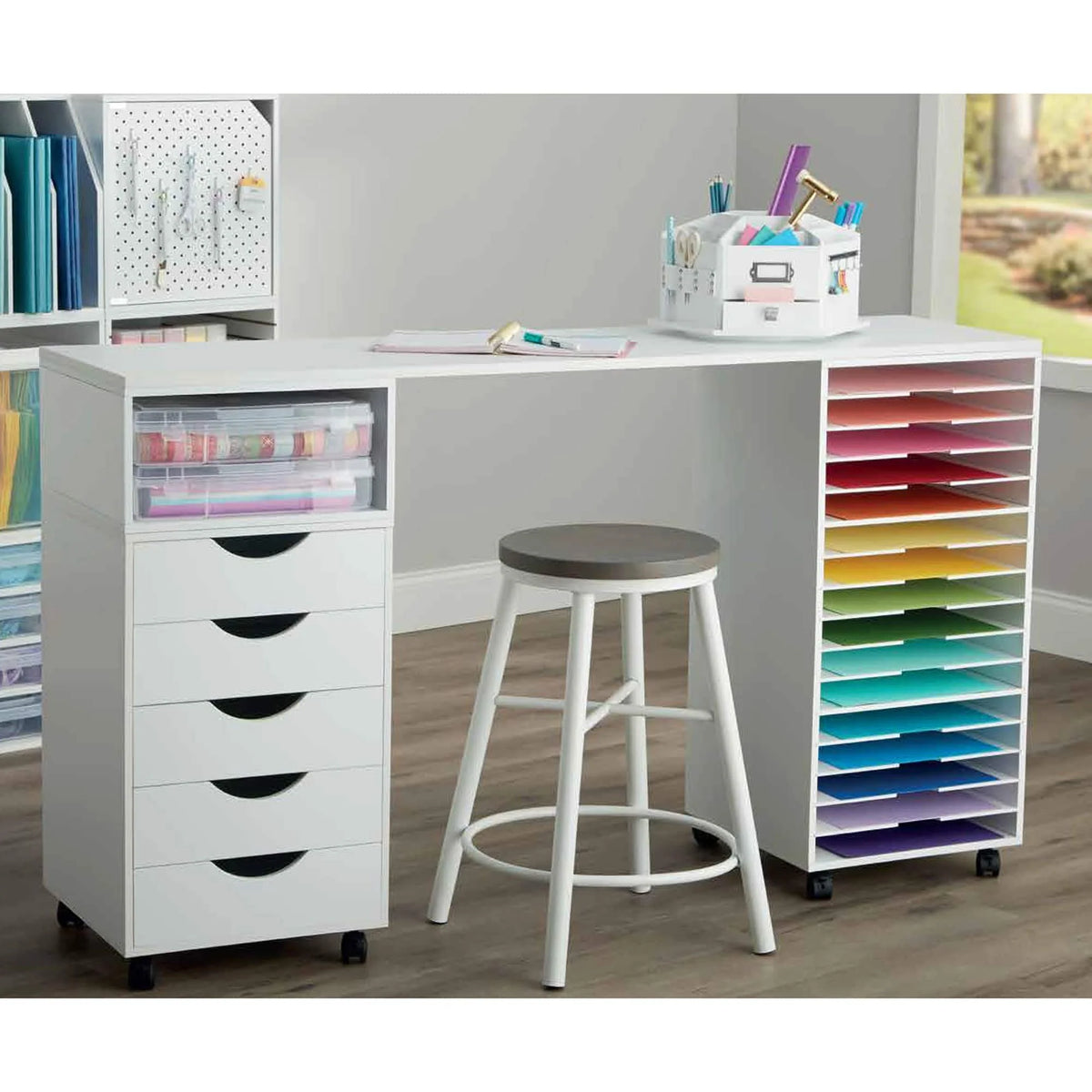Simply Tidy Modular Mobile Chest， White