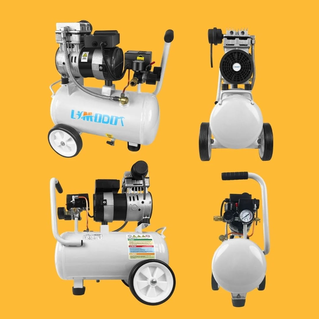 Limodot Quiet Air Compressor Portable, 70 dB, Silent and Electric for Car and Bike Tires, Nail Gun, and Pneumatic Tools, Garage, Shop, or Mechanic Accessories, 115V