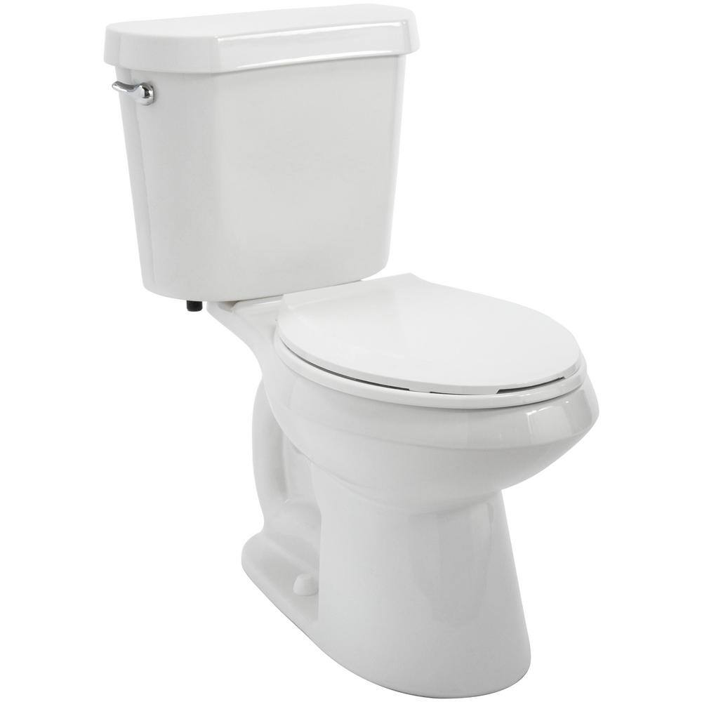 2-Piece 1.28 GPF High Efficiency Single Flush Elongated Toilet in White