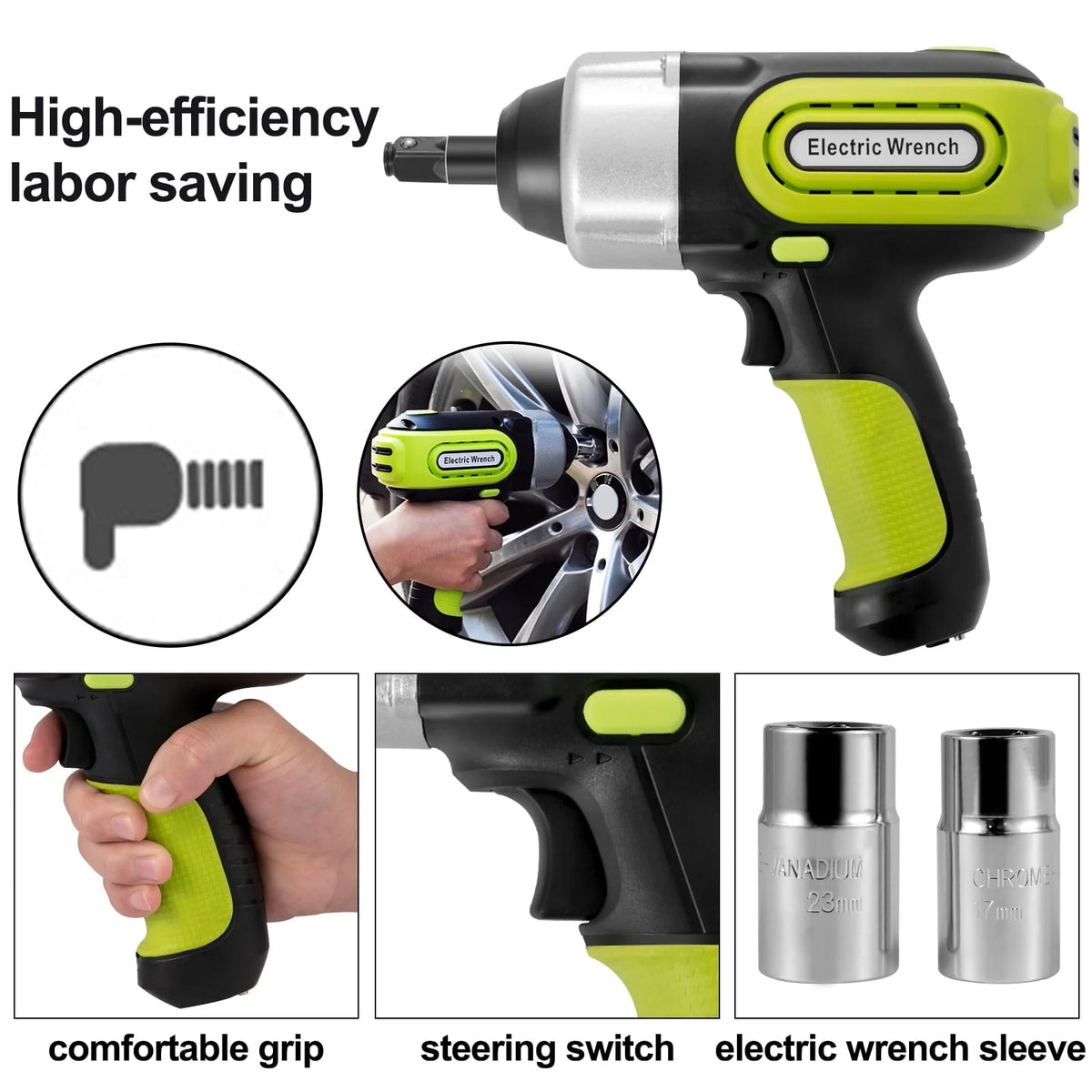 VEVOR Electric Car Jack 5ton Car Jack Hydraulic, Electric Floor Jack with Electric Impact Wrench, LED Light Hydraulic Jack Car Repair Tool, 155-530mm Lifting Range for SUV MPV Sedan Truck Repair