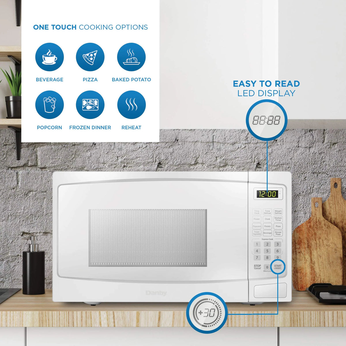 Danby DBMW1120BWW Cu Ft Countertop Microwave