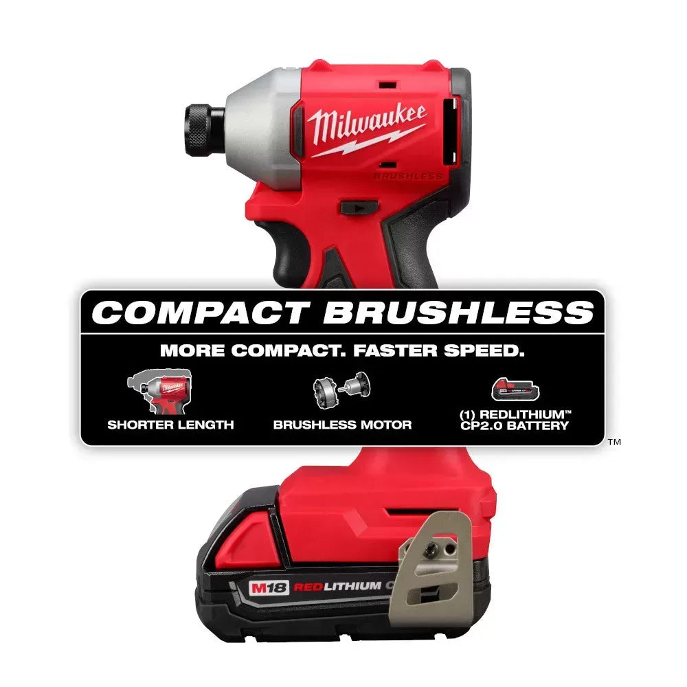 Milwaukee Pre-Sale 3650-21P M18 18V 1/4 Compact Hex Impact Driver Kit