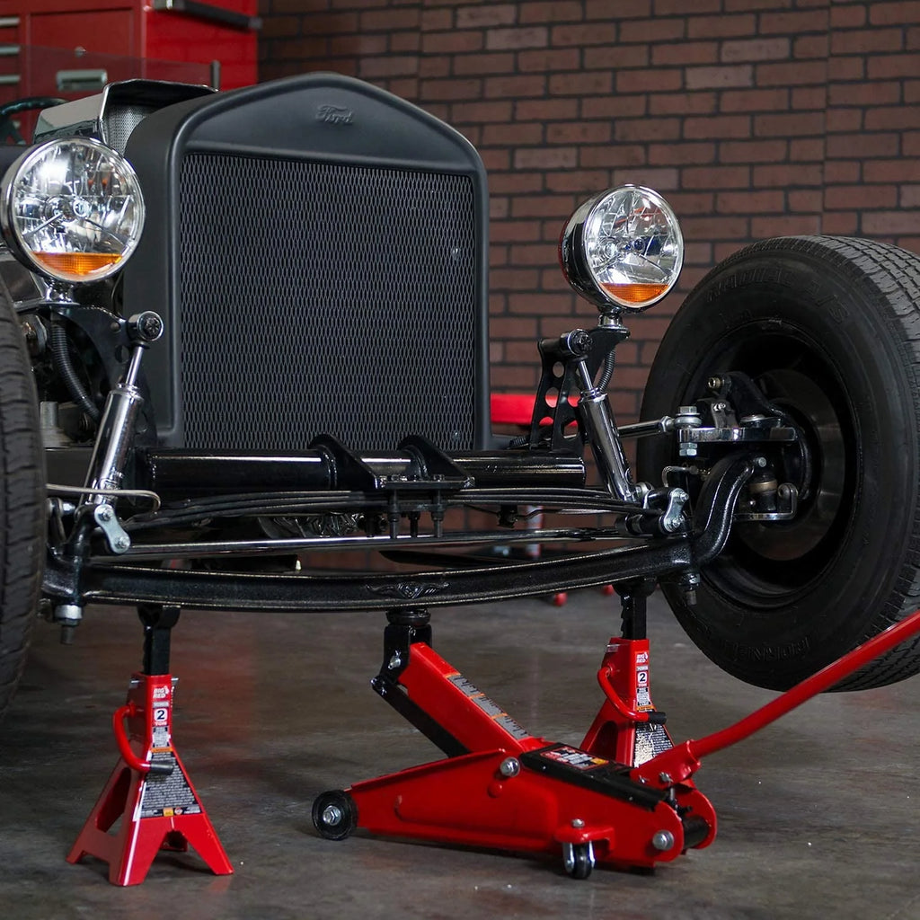 BIG RED Hydraulic Trolley/Floor Jack Combo with 2 Jack Stands 2 Ton ,Red, W8201