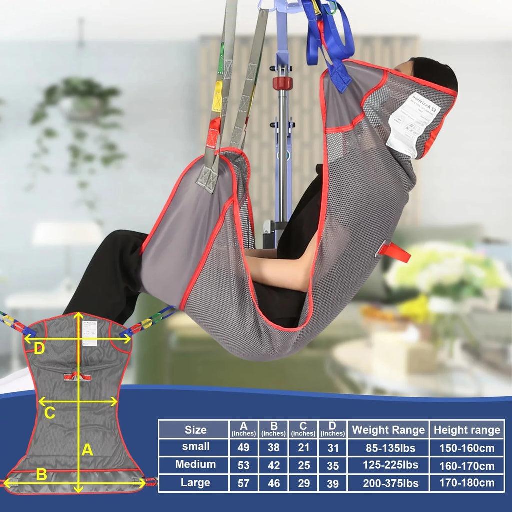 EZ Assistive Universal Full Body Patient Lift Sling, Mesh Fabric Patient Sling Transfer and Bathing aids, 500lb Weight Capacity