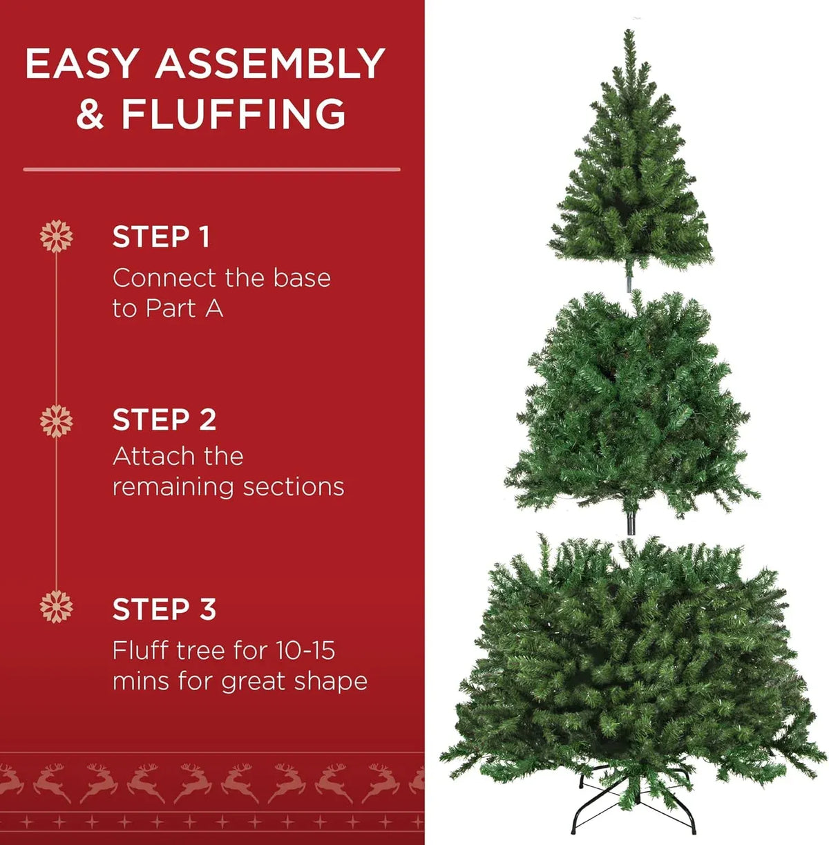 12ft Choice Products 4.5ft Pre-Lit Spruce Artificial Holiday Christmas Tree for Home, Office, Party Decoration w/ 200 Incandescent Lights, 763 Branch Tips, Easy Assembly, Metal Hinges & Foldable Base