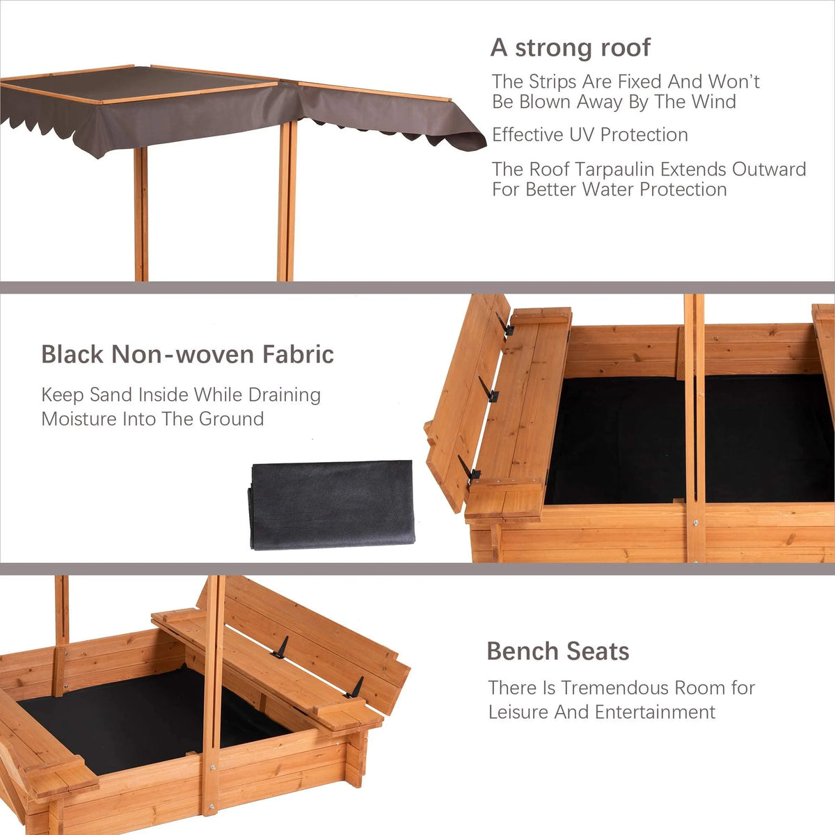 BIRASIL Sandbox Backyard Outdoor Natural