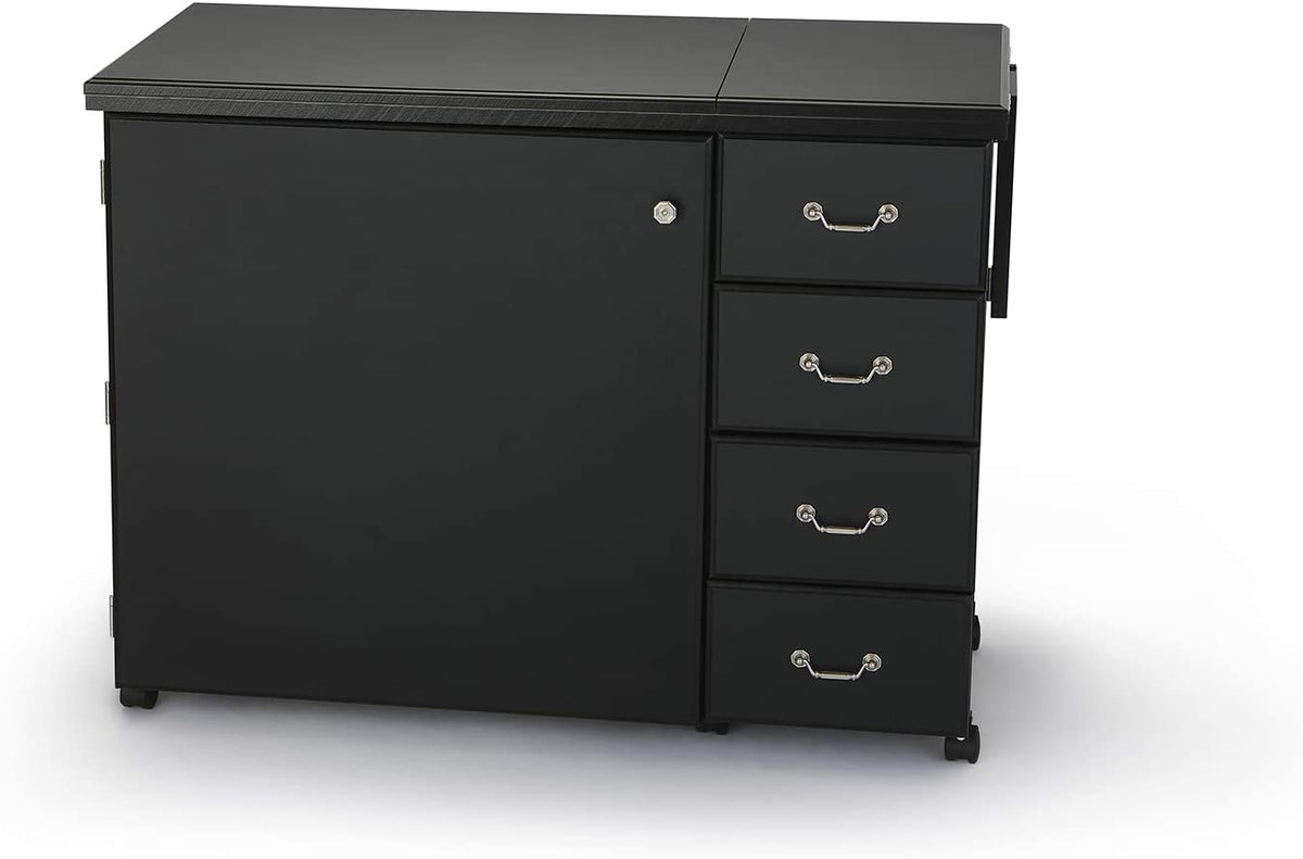 353 Sewing Cabinet with Airlift and Storage, Black
