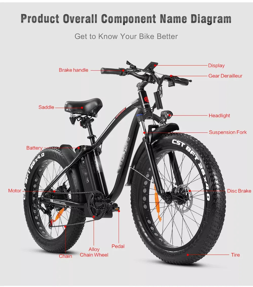 🔥Christmas Clearance Sale $39.99🔥✨Outdoor electric bike with 48V / 15AH battery✨