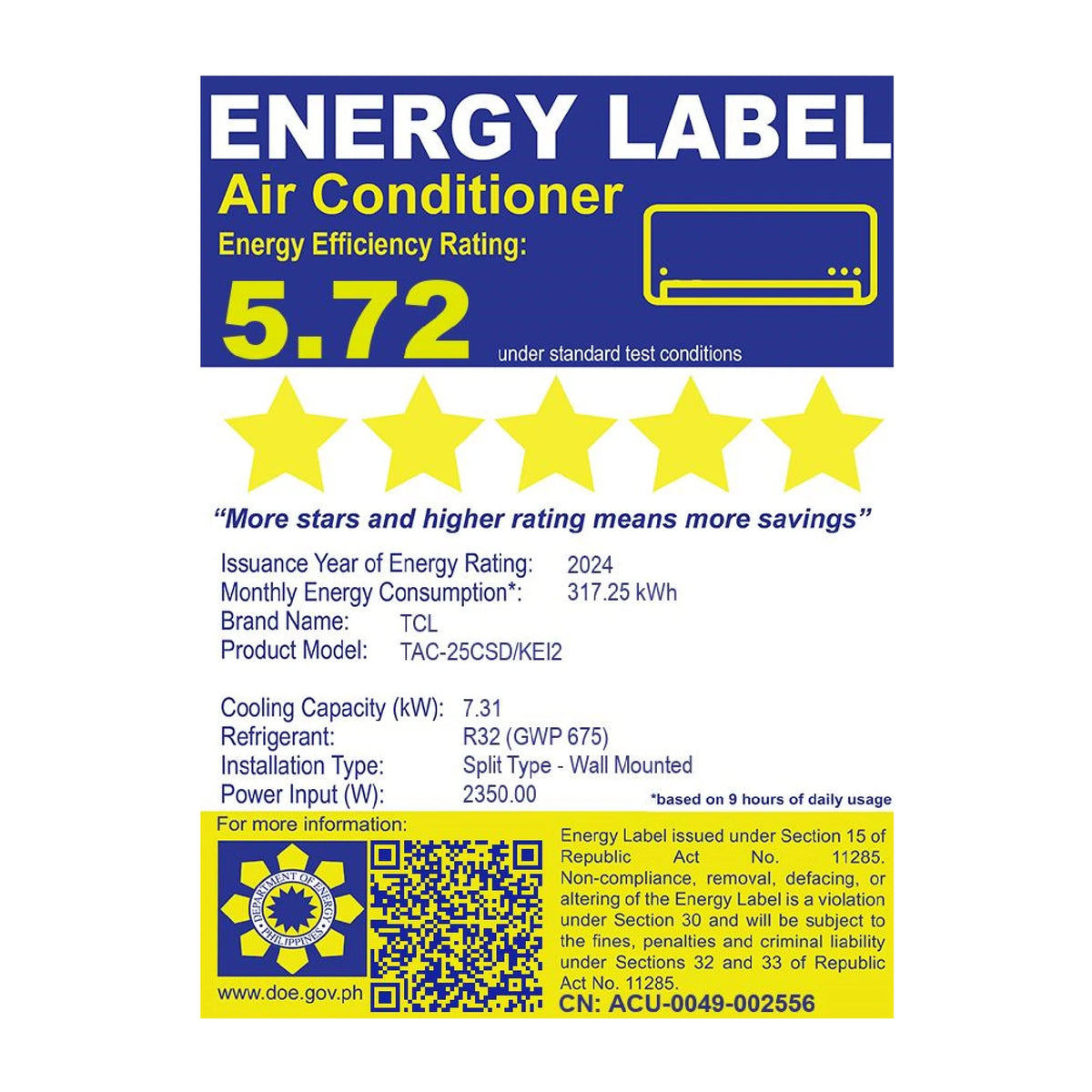 2.5 HP Split Air Conditioner Inverter AI Features Full DC