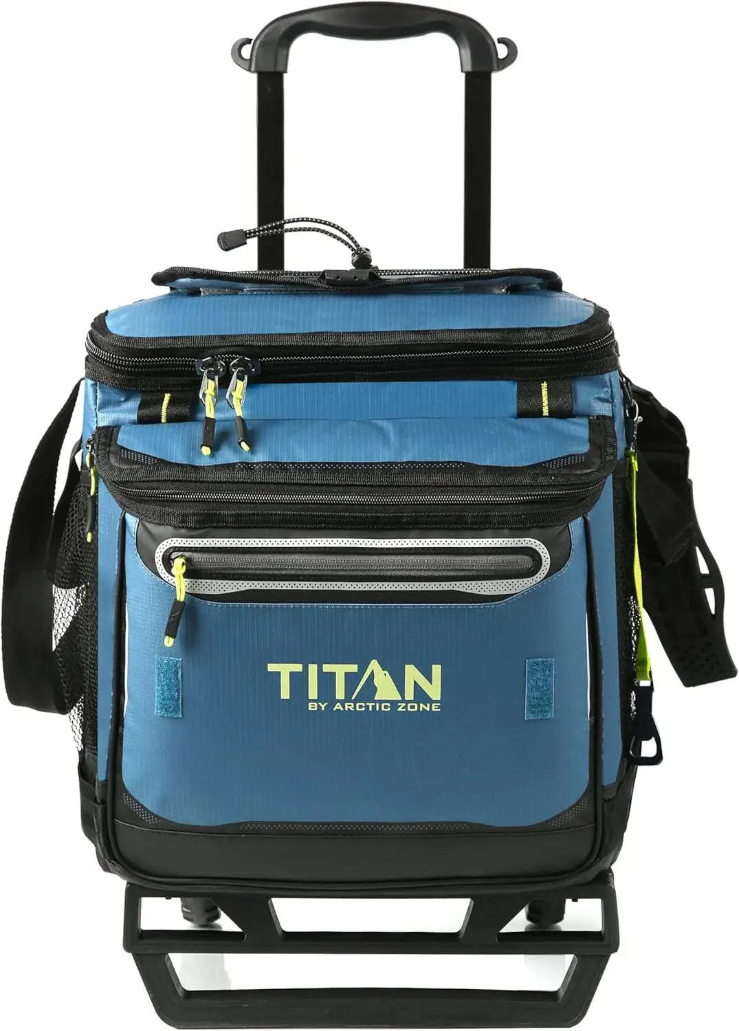 Titan Deep Freeze 60 (50+10) Can Wheeled Cooler - Collapsible Rolling Cooler with Wheels and All-Terrain Cart