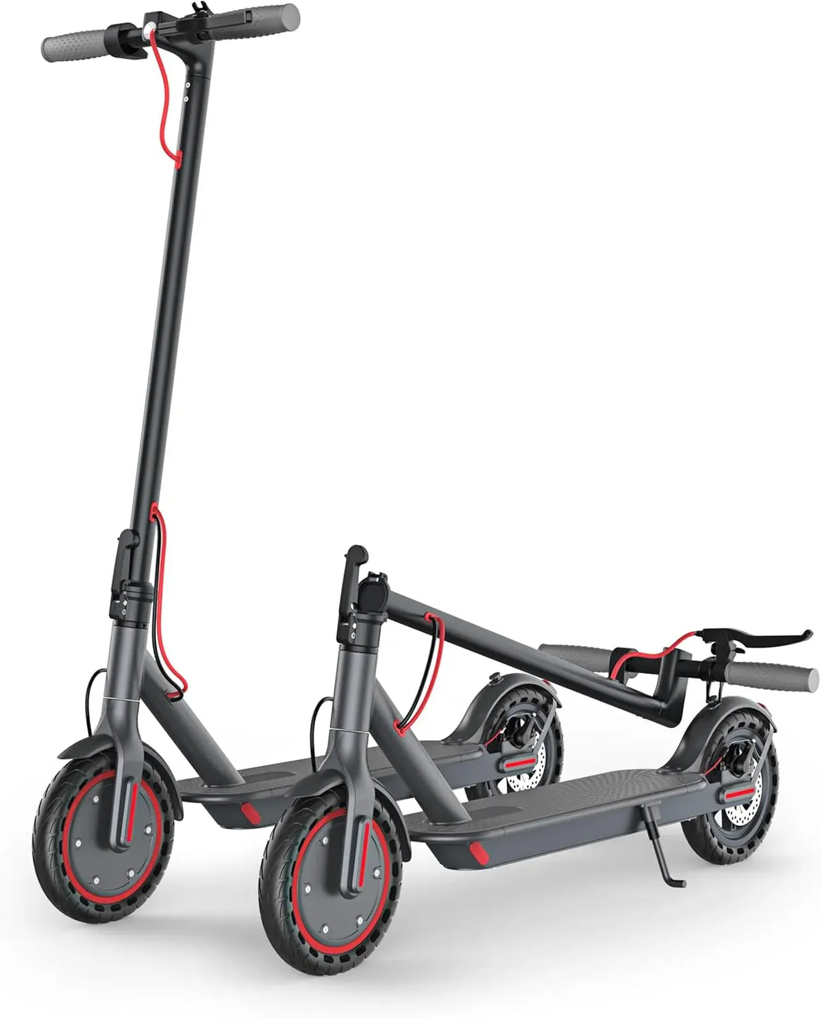 Electric Scooter - 8.5/10'' Solid Tires, 350W/500W Motor, Up to 19-22MPH and 21-24Miles Long-Range Portable Commuting Scooter for Adults with Double Braking System and App