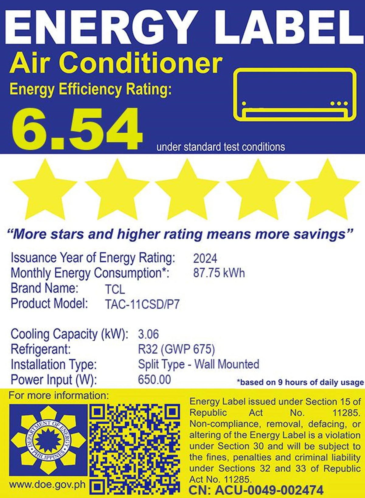 1 HP Split Air Conditioner Inverter with Advanced Cooling Features