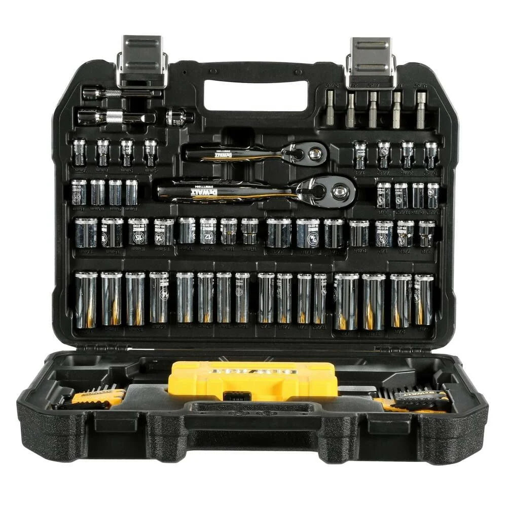 DEWALT DWMT73801 108-Piece Mechanics Tool Set (6pt 1/4 & 3/8 Drive) (SAE & Met
