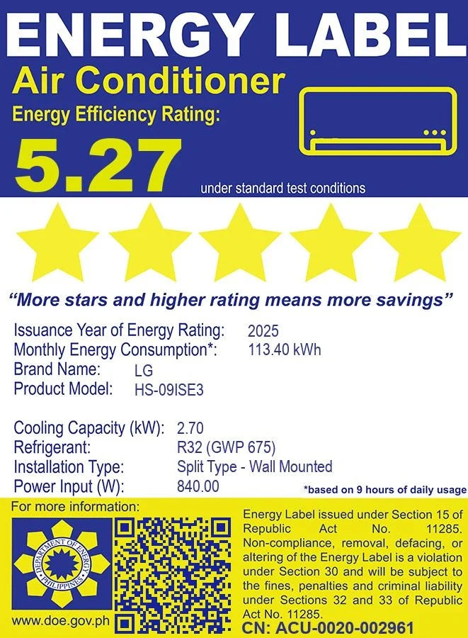 1 HP Split Air Conditioner Inverter with Modern Design Configuration B