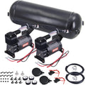 3 Gallon Air Tank with 200PSI Air Compressor for Suspension/Air Ride/Bag/Car Train Truck Horn Aluminum 12 Liter Compressed air Storage Tank Onboard System Air Suspension Compressor Kit