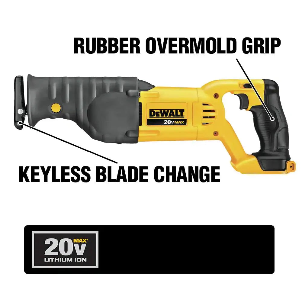DEWALT 20-Volt MAX Cordless Reciprocating Saw with (2) 20-Volt Batteries 5.0Ah and Charger💝 Last Day For Clearance