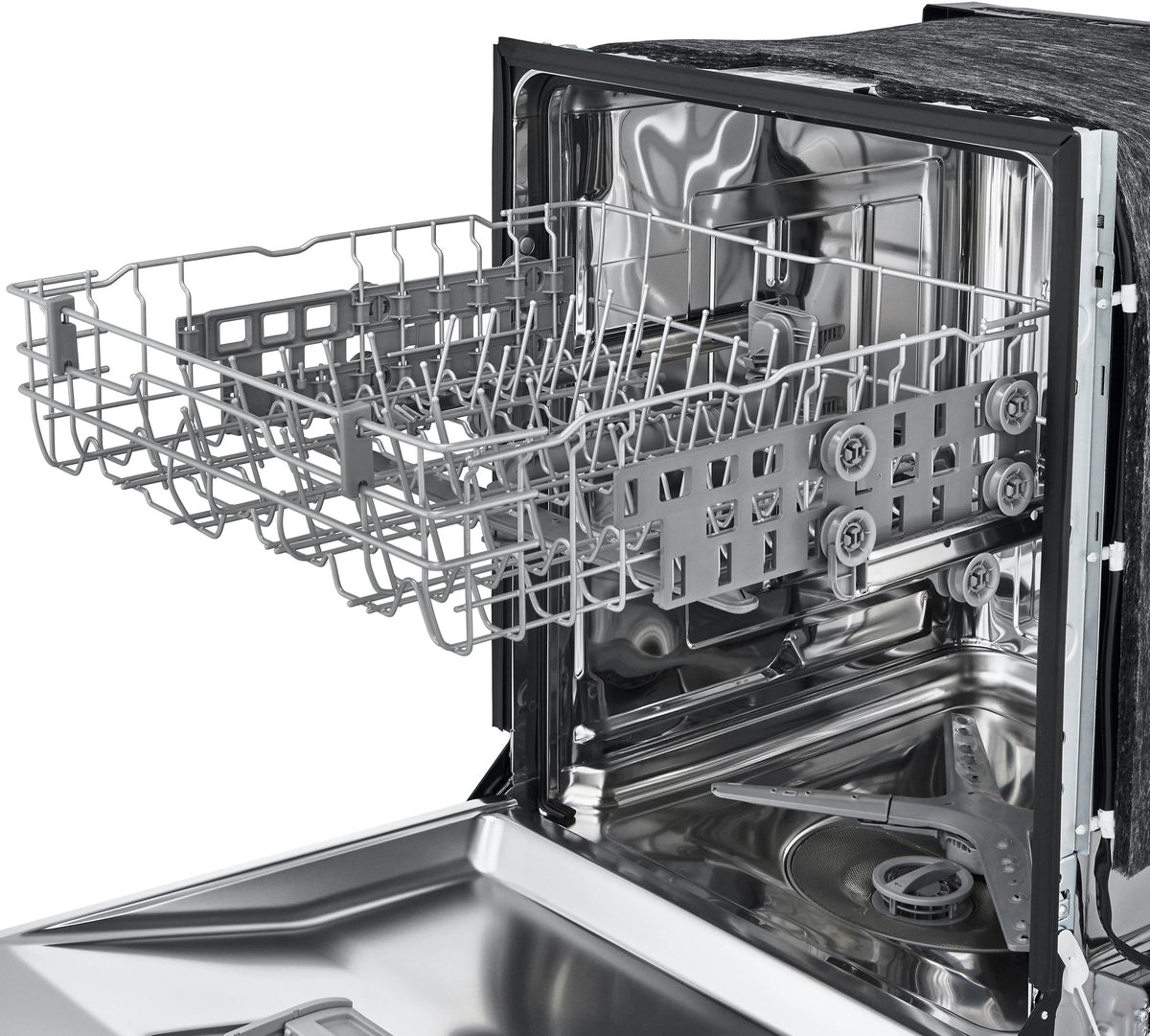 LG - 24 Front-Control Built-In Dishwasher with Stainless Steel Tub, QuadWash, 50 dBa - Stainless steel
