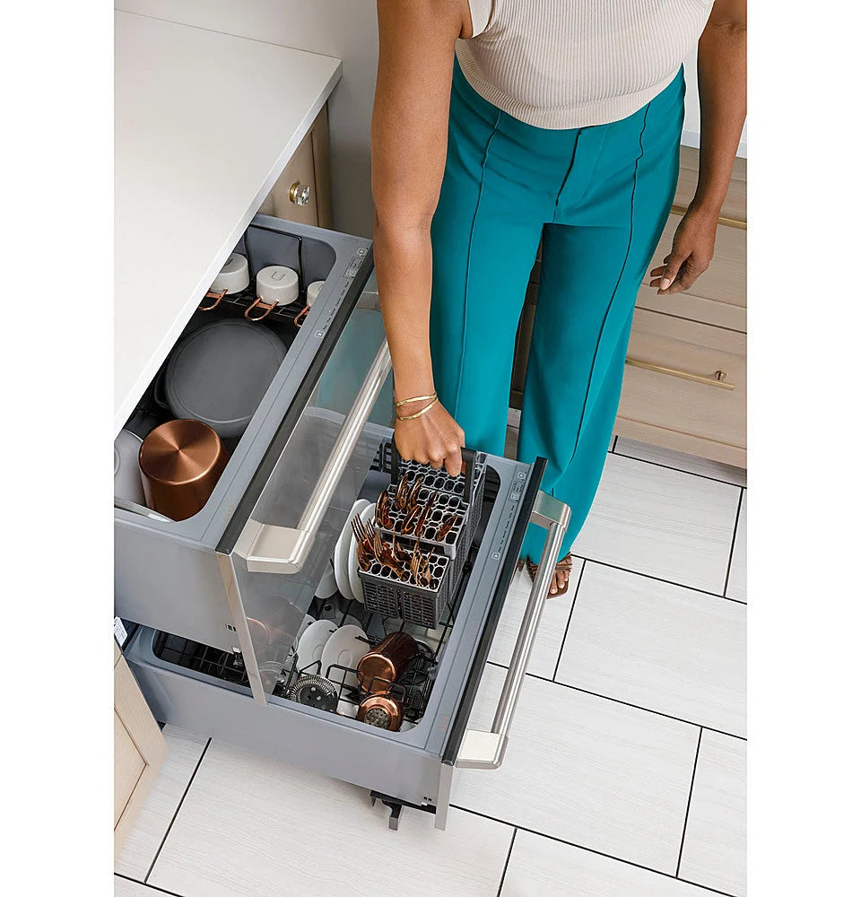 Café 24 Top Control Built-In Double Drawer Dishwasher - Stainless steel