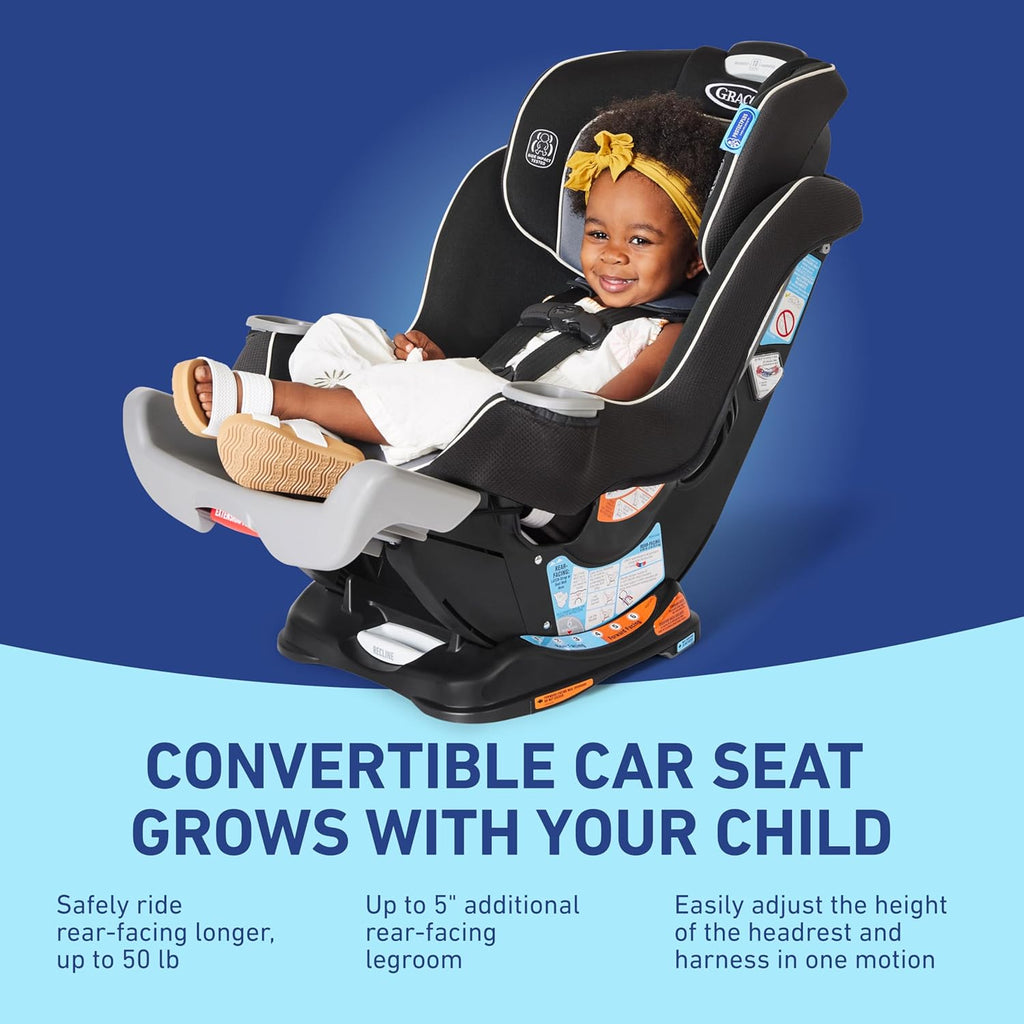 Convertible Baby Car Seat with Adjustable Extension Panel, Rear/Forward Facing