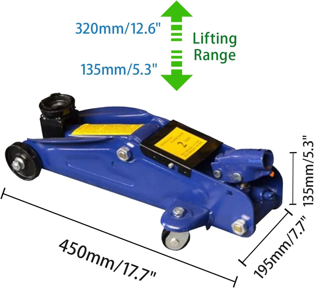Dayplus 2 Tons Hydraulic Floor Trolley Jack Heavy Duty Steel Profile Quick Lifting Jack