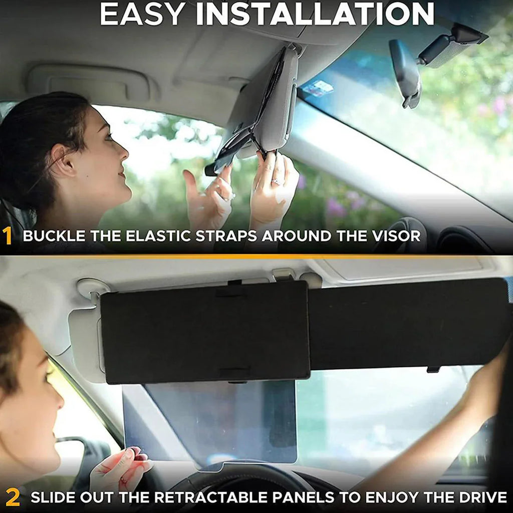 Polarized Sun Visor for Car – Reduces Glare and Improves Road Visibility