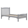Ktaxon Vertical Wood Bed Frame for Bedroom with Headboard and Footboard Gray Twin Size