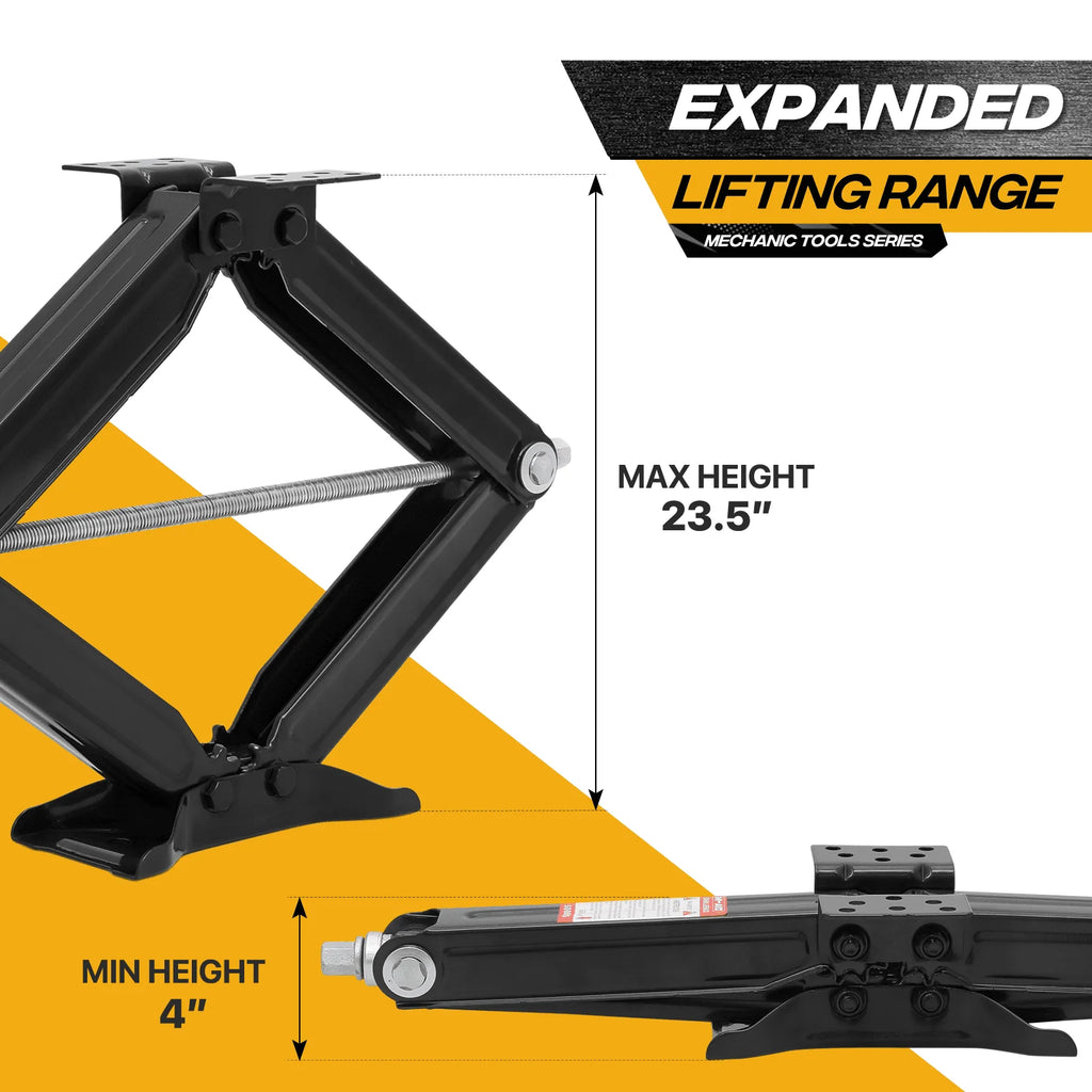 Magshion 2.5 Ton Scissor Jack Set of 4, 5000lbs Heavy Duty Car Jack Lift Kit with Handle, RV Trailer Stabilizer Leveling Scissor Jacks Set, Black